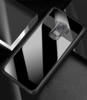 Луксозен твърд гръб Hybrid Joy за Samsung Galaxy S9 G960 прозрачен с черен силиконов кант